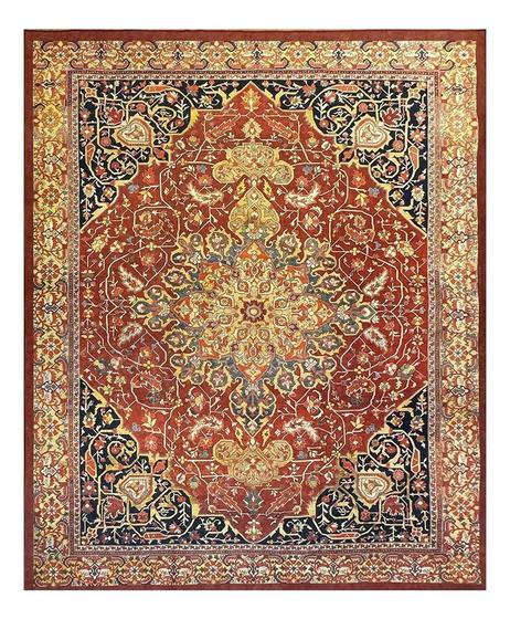 Imagem de Tapete Sala 200X300 Classico Oriental Kashan Vermelho Preto