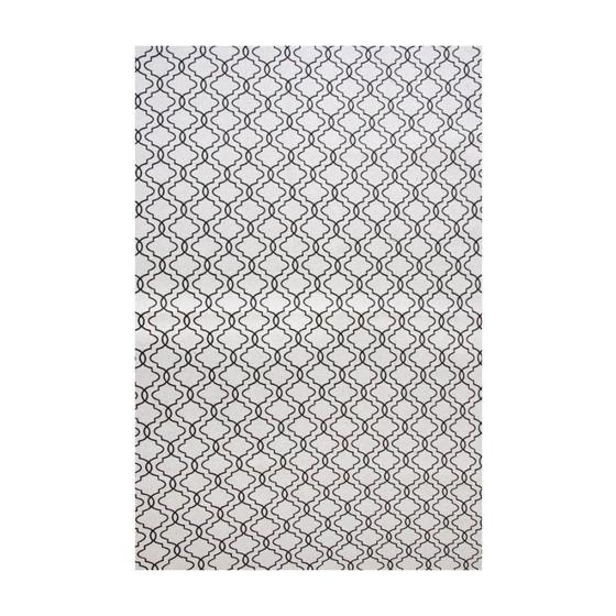 Imagem de Tapete Sala Antiderrapante 2,50M X 1,32M Geométrico Branco