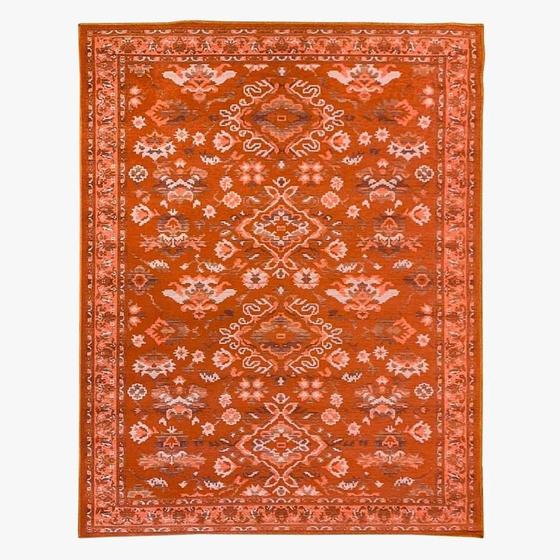 Imagem de Tapete Sala Classico Oriental 150X200 Cm Tipo Belga Laranja