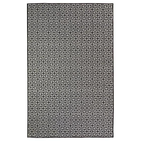 Imagem de Tapete Sala Decorativo 50X100 Cm Geometrico Grego Preto