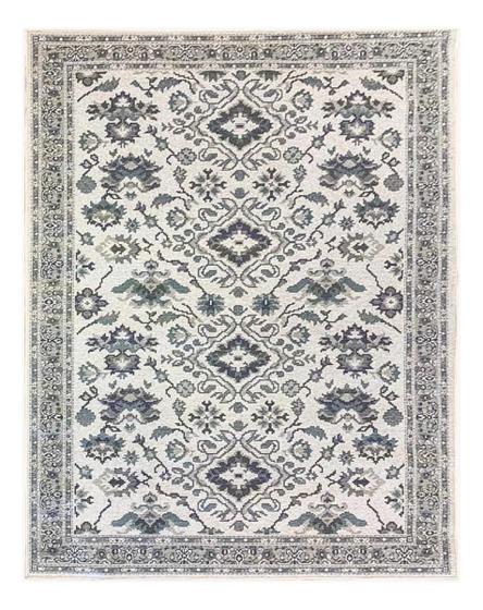 Imagem de Tapete Sala Oriental 150X200 Cm Cinza Azul Sem Pelo