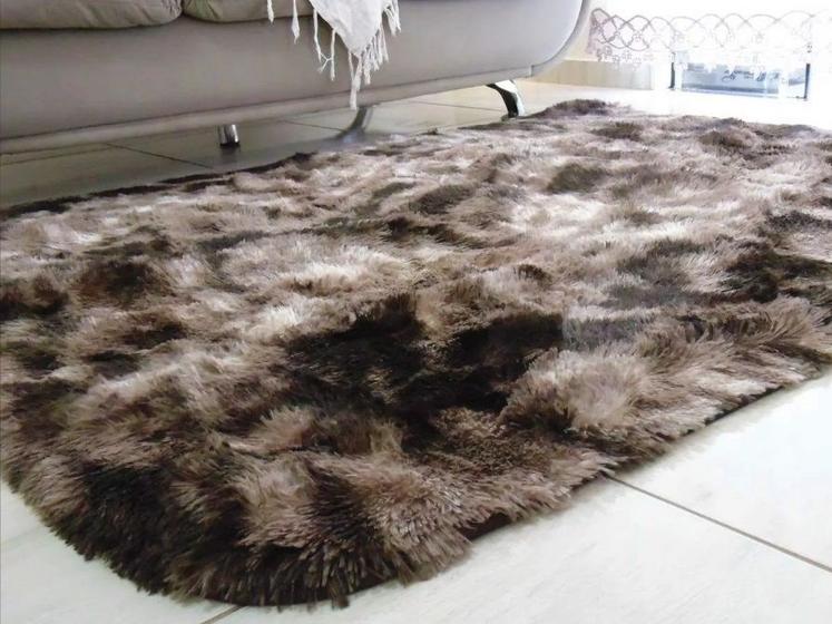 Tapete Sala Peludo Felpudo Luxo 2,00 x 2,40 Pelo Macio - Marrom Mesclado Menor preço em Tapete Sala Peludo Felpudo Luxo 2,00 x 2,40 Pelo Macio - Marrom Mesclado