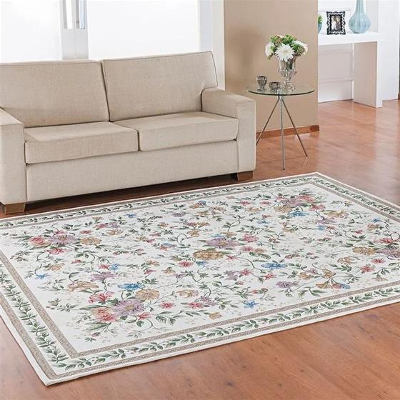 Tapete Sala Quarto 2,00x3,00 Antiderrapante Niazitex Jasmin Tulipa Bege Menor preço em Tapete Sala Quarto 2,00x3,00 Antiderrapante Niazitex Jasmin Tulipa Bege