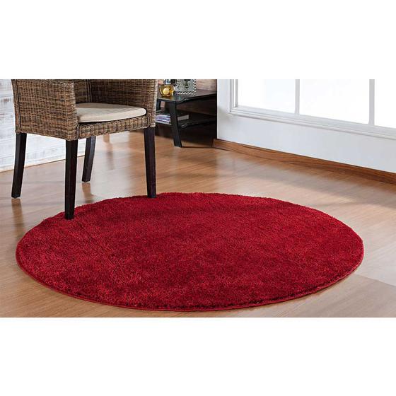 Tapete Sala Redondo 100 cm Classic Vermelho Cereja Menor preço em Tapete Sala Redondo 100 cm Classic Vermelho Cereja