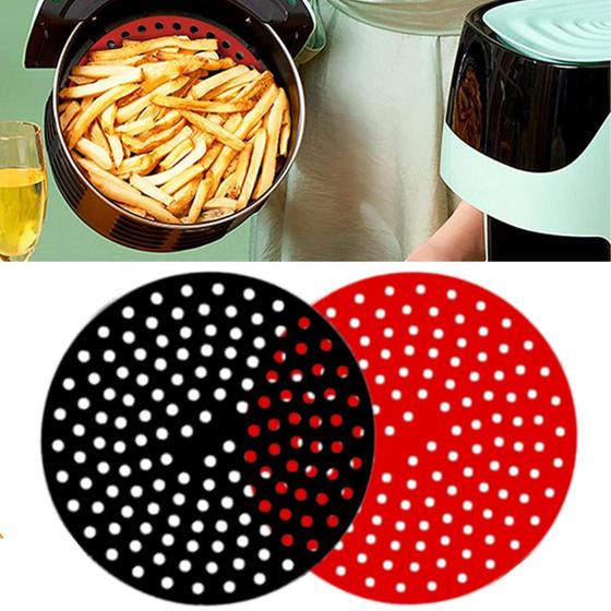 Imagem de Tapete Silicone Antiaderente Fritadeira Air Fryer Redondo