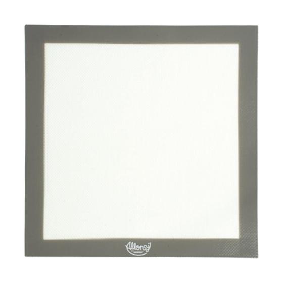 Imagem de Tapete Silicone e fibra de Vidro Quadrado Branco e Cinza para Confeitaria Bolos e Biscoitos 30cm