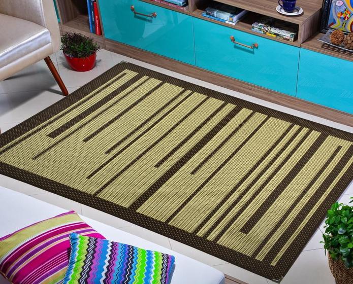 Imagem de Tapete sisal 2,00 x 3,00 sala quarto escritório antiderrapante sem pelo moderno pousada lancer (s-622-tabaco)