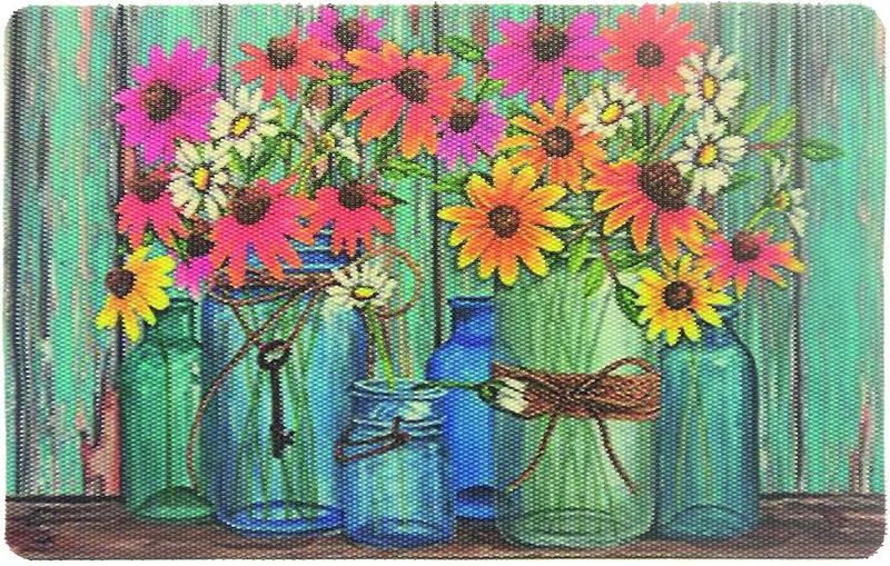 Imagem de Tapete Sweet Antiderrapante Flores 38x58cm Yazi