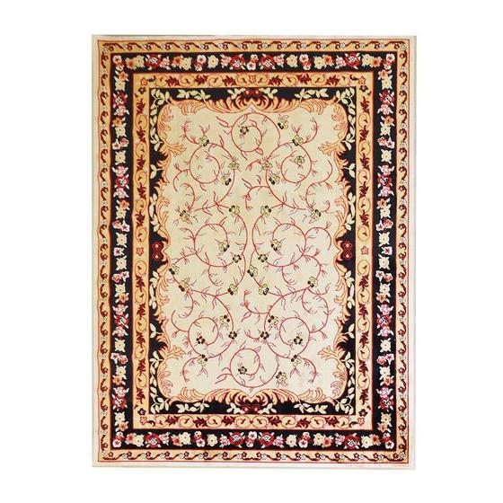 Imagem de Tapete Tabriz Retangular Veludo 148X200 cm Creme