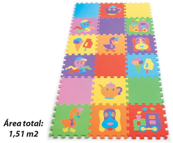Imagem de Tapete Tatame Infantil Texturizado 18 Peças