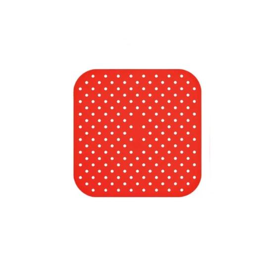 Imagem de Tapete Vermelho Protetor Silicone Quadrado Air Fryer Fritadeira 18,5cm