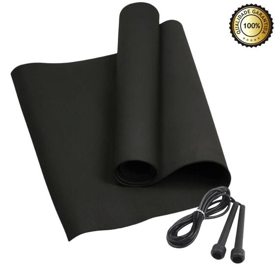 Imagem de Tapete Yoga Academia Pilates Studio Mat -1,80X0,50M + Corda