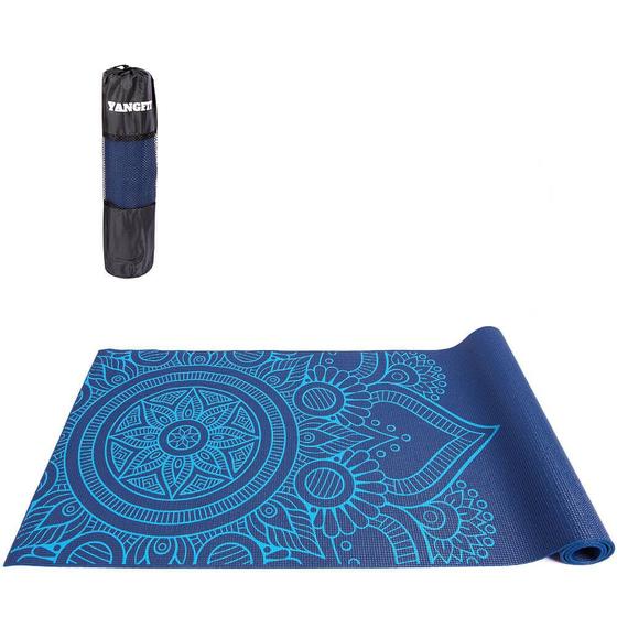 Imagem de Tapete Yoga Mat Pilates PVC Com Estampa e Bolsa Yangfit