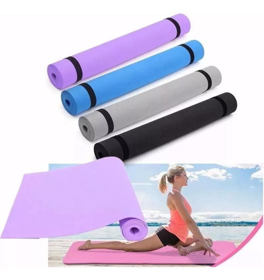 Imagem de Tapete Yoga Pilates Ginástica Flexível Cores Treino Malhar
