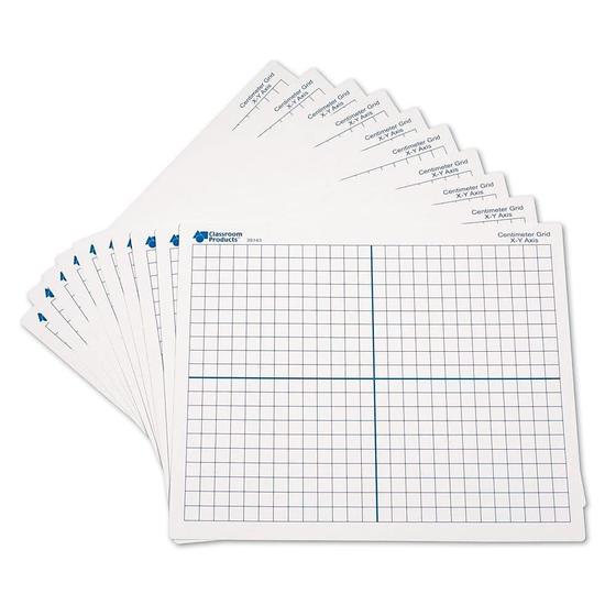 Imagem de Tapetes de Apagamento a Seco Learning Resources - Conjunto com 10 Eixos X-Y (9x11)