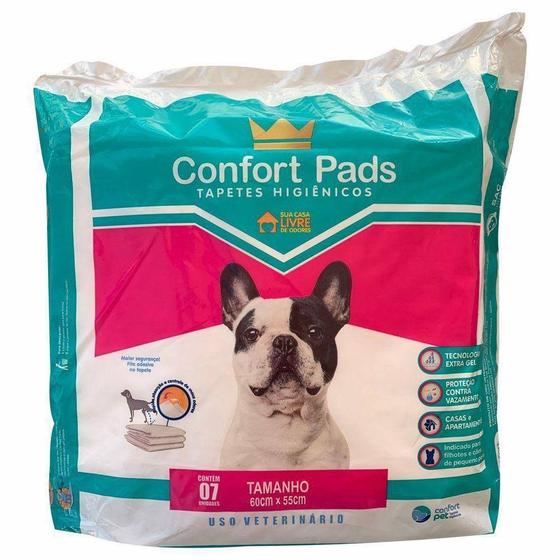 Imagem de Tapetes Higiênicos Confort Pads 60x55cm 07 Unidades P/ Pets