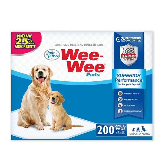 Imagem de Tapetes Higiênicos Four Paws Wee-Wee Superior Performance - 200 Unidades (22x23cm)