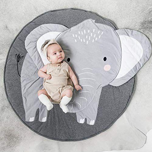 Imagem de Tapetes ultra macios de área moderna interior, padrão de elefante de desenho animado padrão bebê jogar mat pad crawling blanket decoração de tapete para crianças quarto home decoração