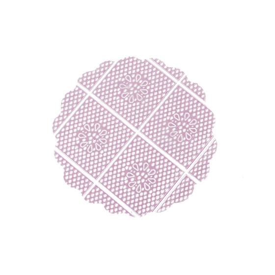 Imagem de Tapetinhos rosa fundo rendado para doces7 cm. c/ 100 un.