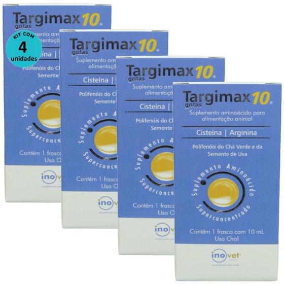 Imagem de Targimax 10 Suplemento Animal 10ml Kit Com 4
