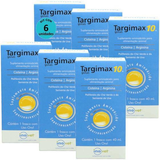 Imagem de Targimax 10 Suplemento Animal 40ml Kit Com 6