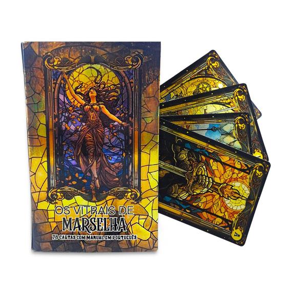 Imagem de Tarô Dourado de Marselha 78 Cartas Com Manual em Português