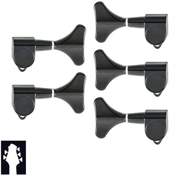 Tarraxas Tarrachas Para Baixo 5 Cordas 2X3 Strinberg Pretas Imagem de Tarraxas Tarrachas Para Baixo 5 Cordas 2X3 Strinberg Pretas