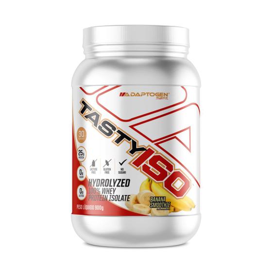 Tasty Iso 100% Adaptogen Whey Protein Hidrolizado Zero Lactose 900g Menor preço em Tasty Iso 100% Adaptogen Whey Protein Hidrolizado Zero Lactose 900g