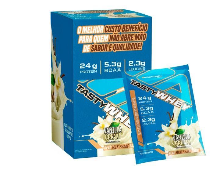 Imagem de Tasty Whey 3w Gourmet Caixa Com 12 Saches Adaptogen Science Sabor Vanilla cream