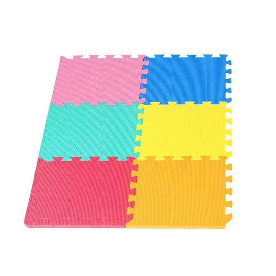 Tatame Tapete Eva Infantil 60cm x 60cm Cores Sortidas 6 peças - FlexInter Menor preço em Tatame Tapete Eva Infantil 60cm x 60cm Cores Sortidas 6 peças - FlexInter