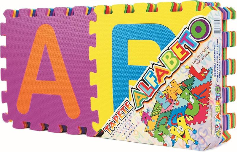 Imagem de Tatame Tapete Infantil Alfabeto Colorido 26 Peças 29x29cm 8mm