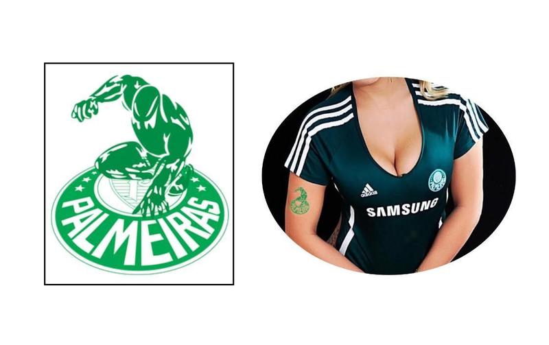 Imagem de Tatuagem Temp. Palmeiras Mancha Verde Mascote Símbolo 80mm