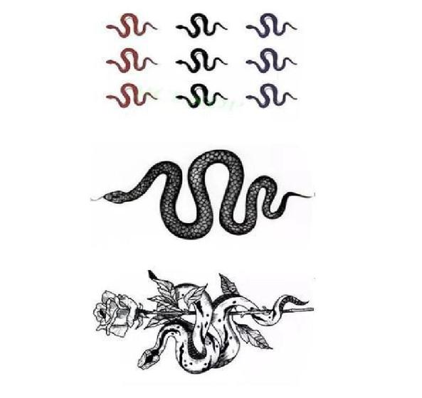 Imagem de Tatuagem Temporária 3 Peças Rosa Serpente Adesivo T5467