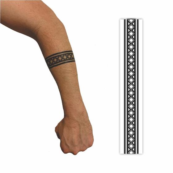 Imagem de Tatuagem Temporária Bracelete Masculina Feminina 5x30cm 030