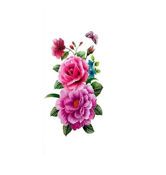 Tatuagem Temporária Delicada Com 20 Cm Floral Borboleta - 3I Imagem de Tatuagem Temporária Delicada Com 20 Cm Floral Borboleta