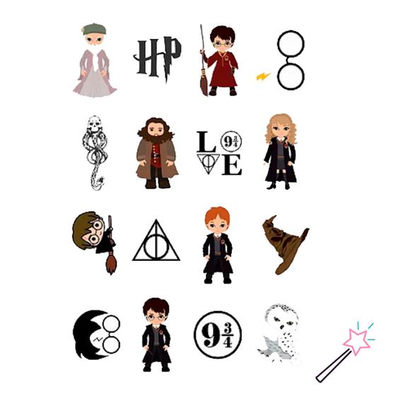 Imagem de Tatuagem Temporária Harry Potter Personagens