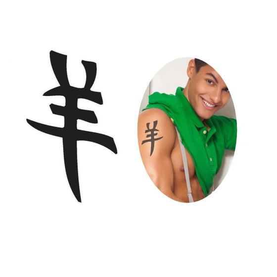 Imagem de Tatuagem Temporária Simbolo Japones Guerreiro