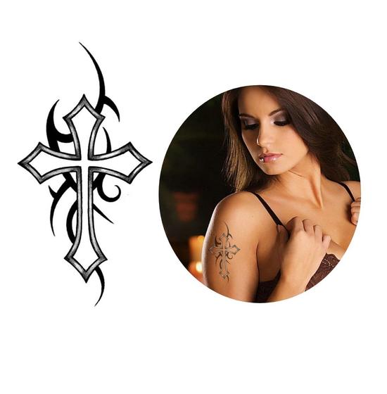 Tatuagem temporária tribal cruz crucifixo modelo - 3i Imagem de Tatuagem temporária tribal cruz crucifixo modelo