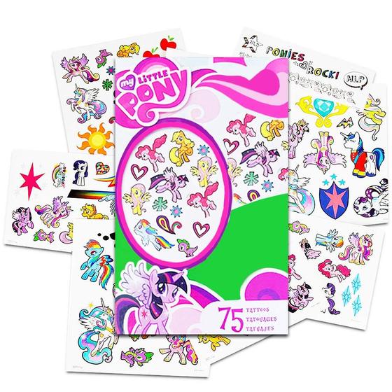 Imagem de Tatuagens Temporárias Hasbro My Little Pony - Kit com 75 Adesivos