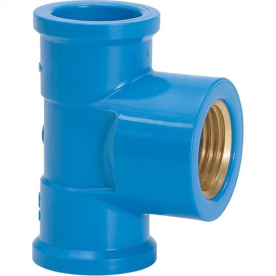 Imagem de Te Azul Com Bucha De Latao Amanco 20X1/2''