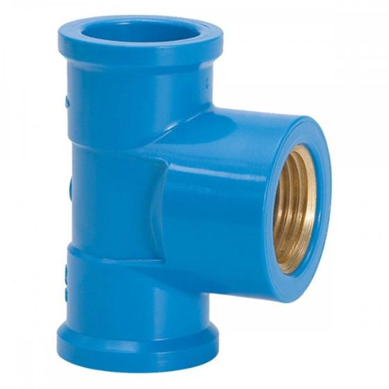 Imagem de Te Azul Com Bucha De Latao Amanco 25X1/2''