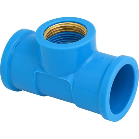 Imagem de Te Azul Com Bucha De Latao Krona 25X3/4'' - Kit C/20 Pecas