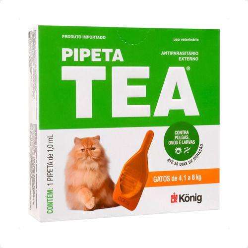 Imagem de Tea Pipeta 1 Ml Antiparasitário Gatos 4,1 Até 8kg - 1 Pipeta