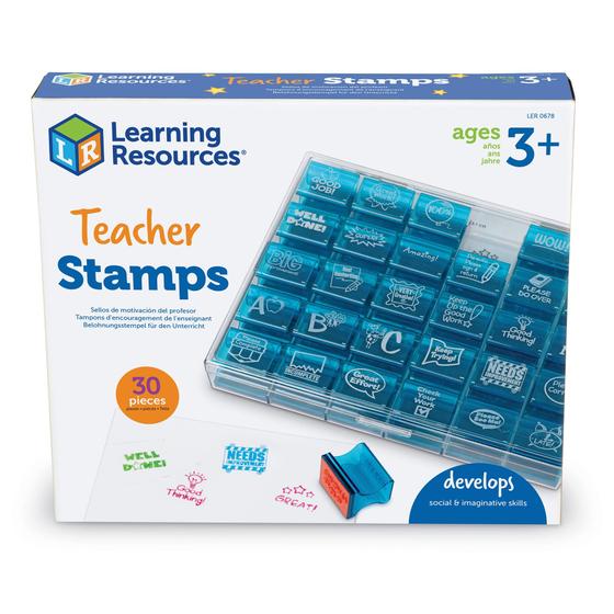 Imagem de Teacher Stamps Learning Resources Jumbo Illustrated Set de 30