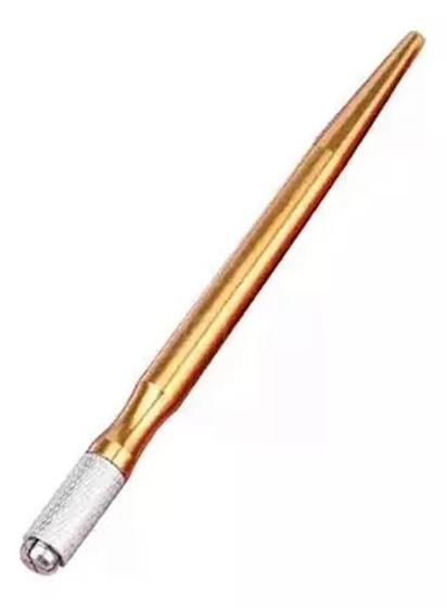 Imagem de Tebori Anatômico Dourado Micropigmentação Sobrancelha (KIT COM 5 UNIDADES)
