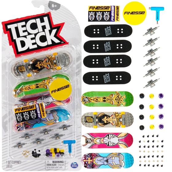 Imagem de Tech Deck Fingerboard Profissional Skate De Dedo Pack 4 - Sunny