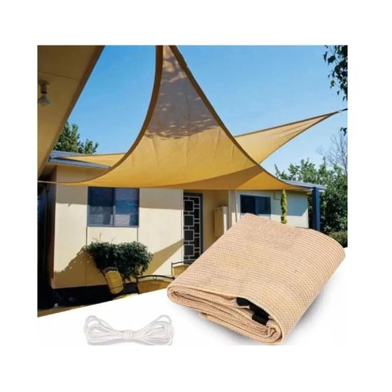 Imagem de Tecido de proteção solar de lona Shade Sail Awning triangular 5x5x5m