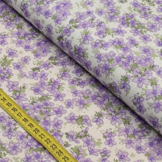 Imagem de Tecido Estampado para Patchwork - Casa Criativa : Floral Campanula (0,50x1,40)