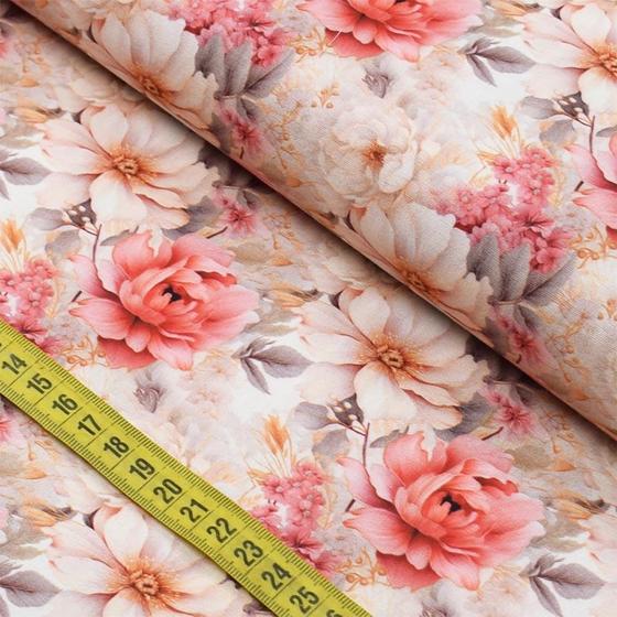 Imagem de Tecido Estampado Para Patchwork - Devaneio Floral Rose 1 (0,50x1,50)