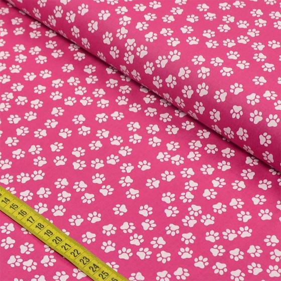 Imagem de Tecido Estampado para Patchwork - Essentials Patinhas Fundo Pink (0,50x1,50)